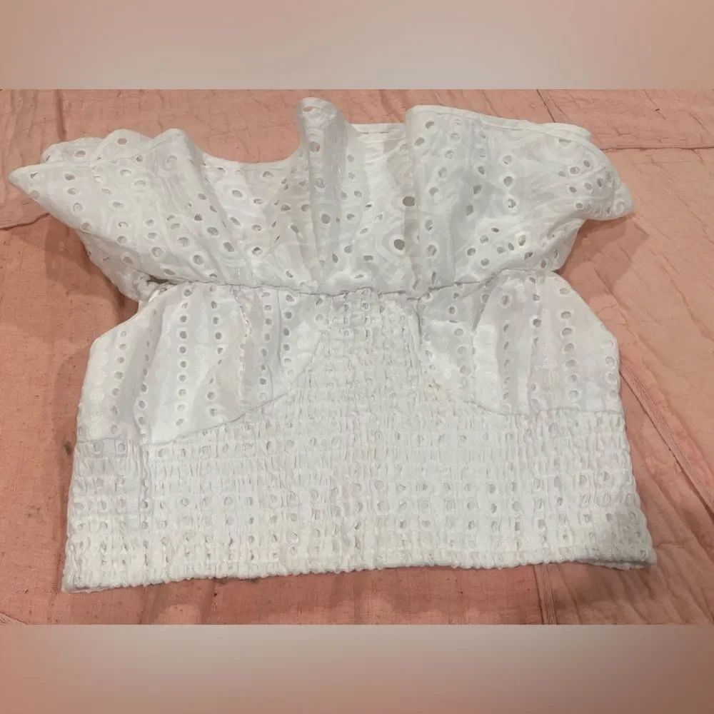 Altar'd State White Eyelet Ruffle Blouse - Picture 5 of 6